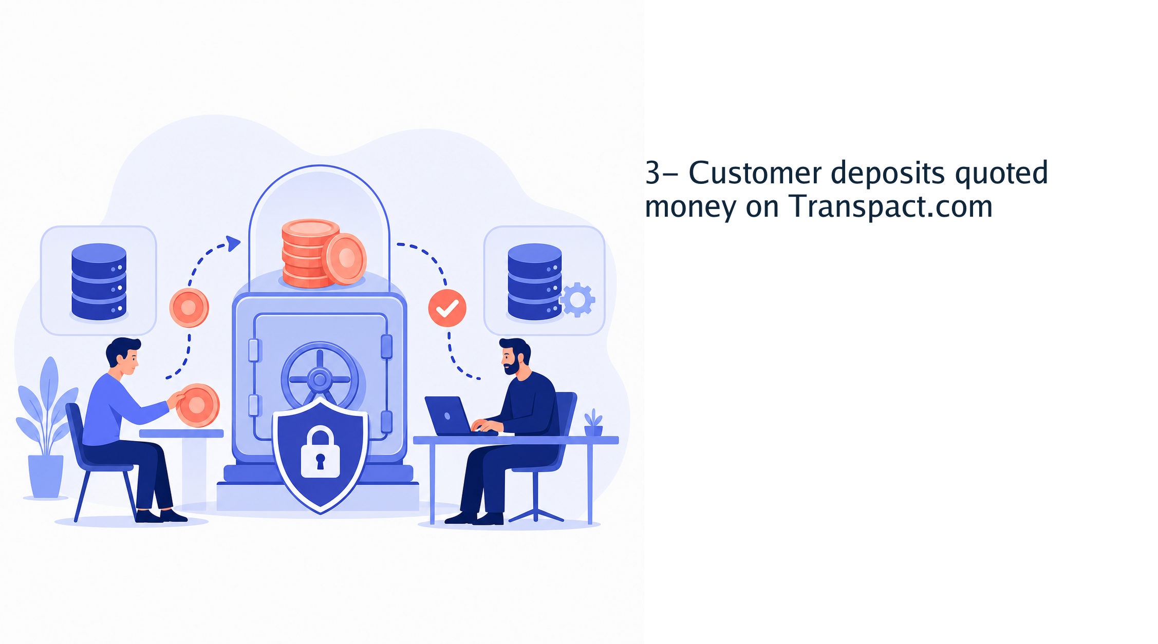 3- Customer deposits quoted money on Transpact.com